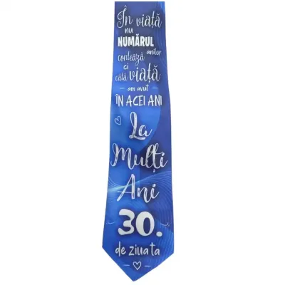 30 la multi ani de ziua ta, cravata cu mesaj